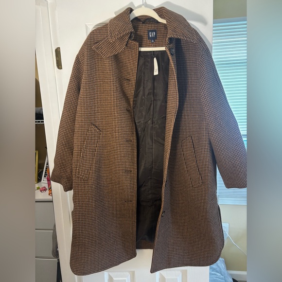 GAP Wool-Blend Oversized Houndstooth Car Coat - Picture 6 of 8